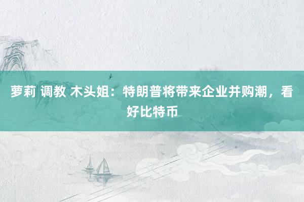 萝莉 调教 木头姐：特朗普将带来企业并购潮，看好比特币